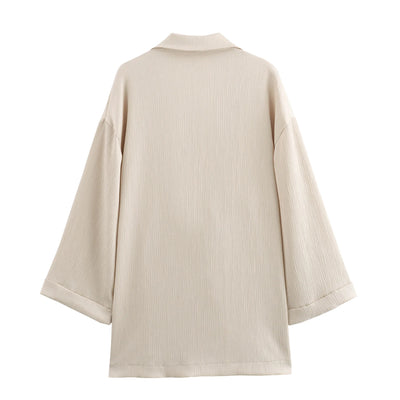 Herfst Nieuwe Dameskleding Europese En Amerikaanse Stijl Modieuze Gerimpelde Colbert Casual Broek Set