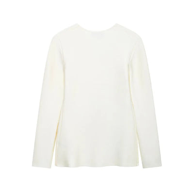 TF.MLN Women Elegant Knitted Cardigan Single Button Women V-neck Long  Sleeve Sweaters 2025 Spring New Female Solid Streetwear