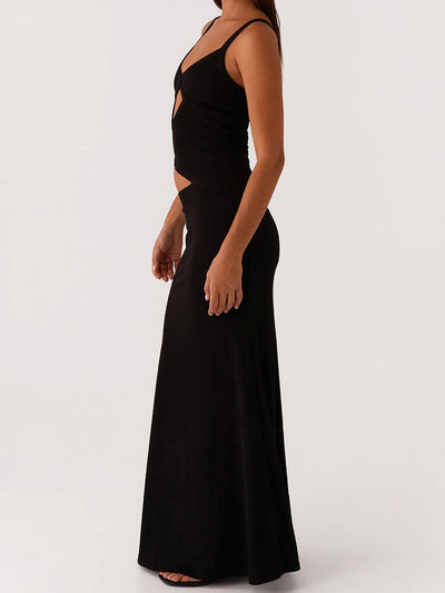 Vrouwen onderjurk zomer elegante mouwloze v-hals backless uitgehold bodycon lange jurken maxi voor party cocktail prom club