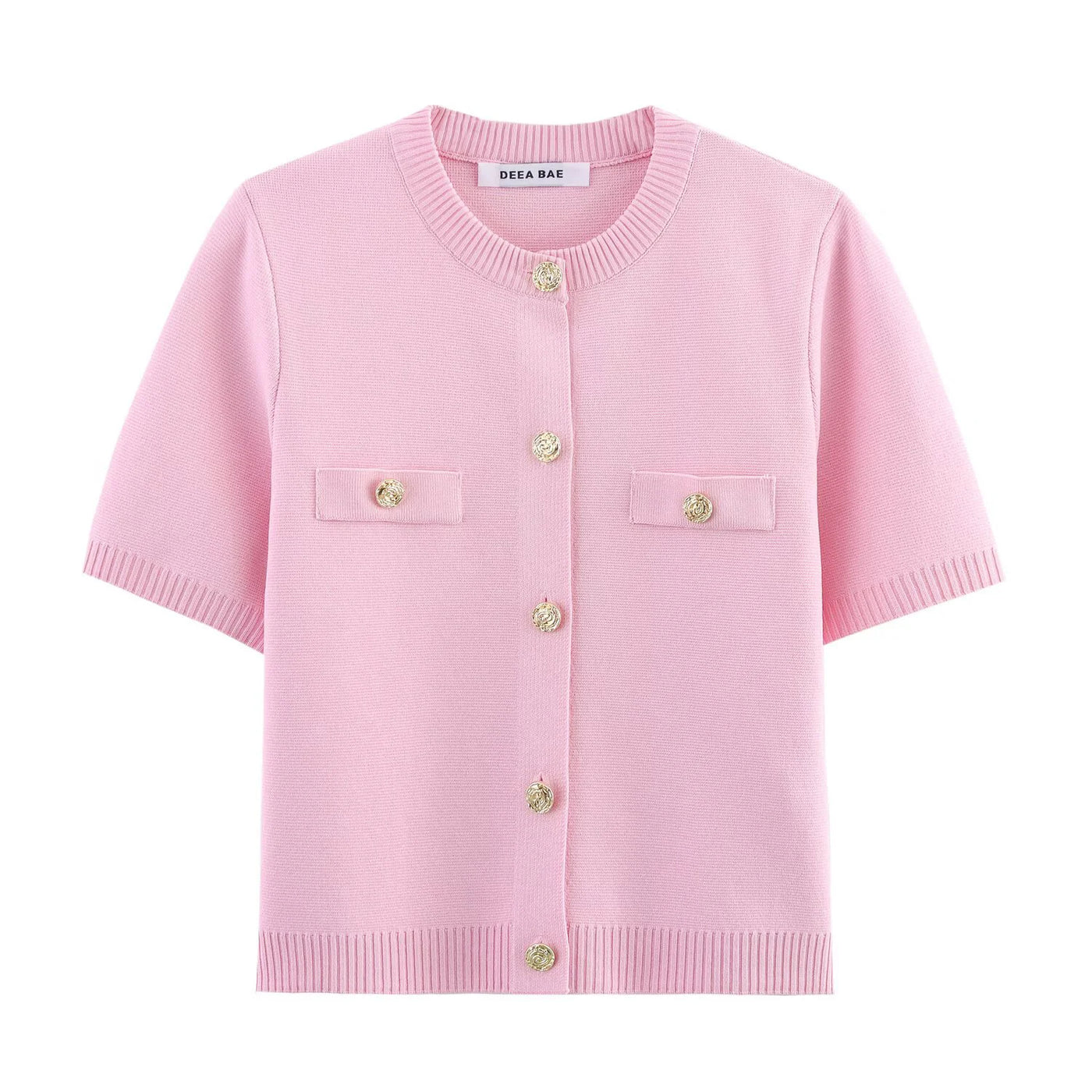 2025 Spring And Summer New Women's Short Sleeved Simple Fashion Style Knitted Cardigan Coat