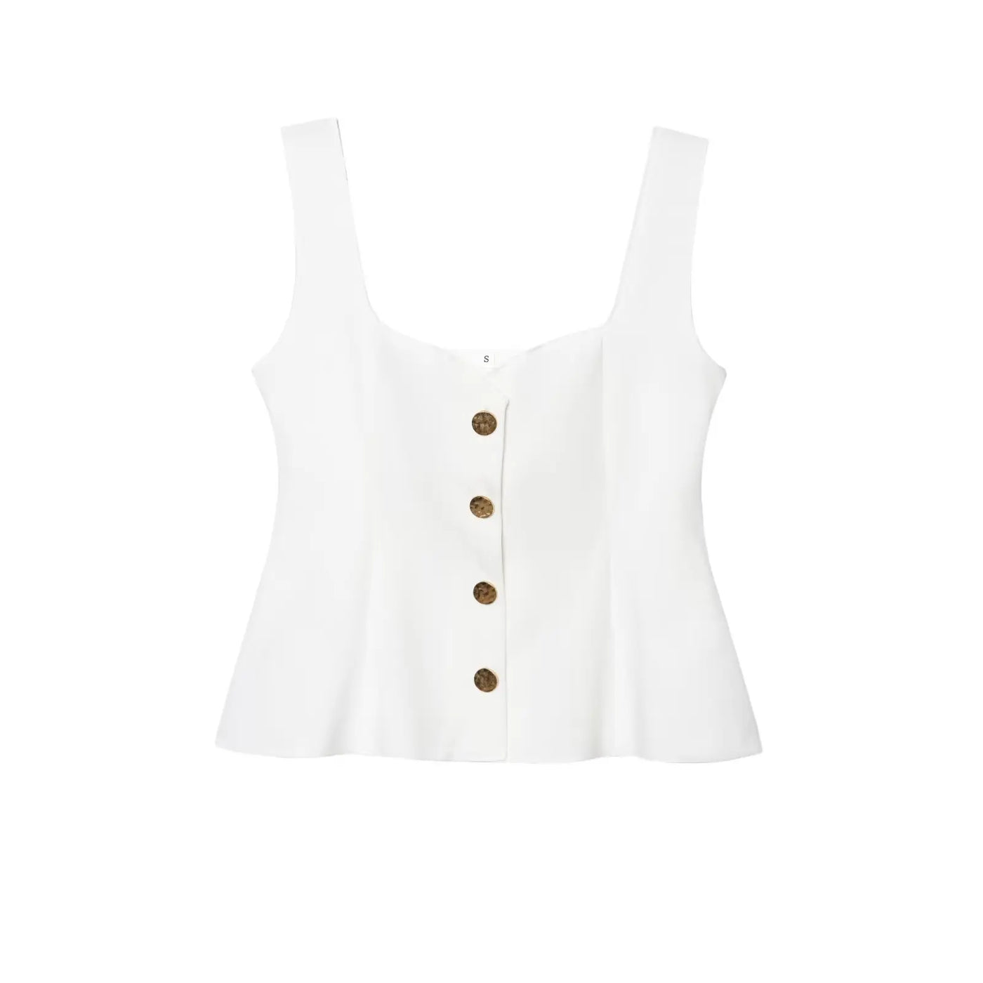 TRAF 2025 Women Fashion Short Skirt Hem Elastic Vest Top Casual Slim Sleeveless O Neck Halter Camis