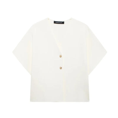 Dames Elegante V-Hals Single Breasted Gebreid Vest Dames Trui Korte Mouw Losse Cropped Vest Herfst Bovenkleding Dames