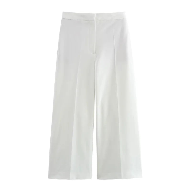 Casual tanktopbroeksets Dames Mouwloos revers Button Up Vest Wijde pijpen Broek Past 2025, Lentevakantie All-match outfits