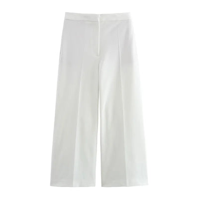 Casual tanktopbroeksets Dames Mouwloos revers Button Up Vest Wijde pijpen Broek Past 2025, Lentevakantie All-match outfits