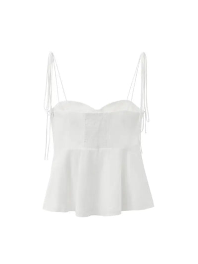 TRZA-Asymmetric Bustier Tops for Women, Sweetheart Neck, Tied Thin Straps, Side Zipper, Female Camis, Sexy Fashion