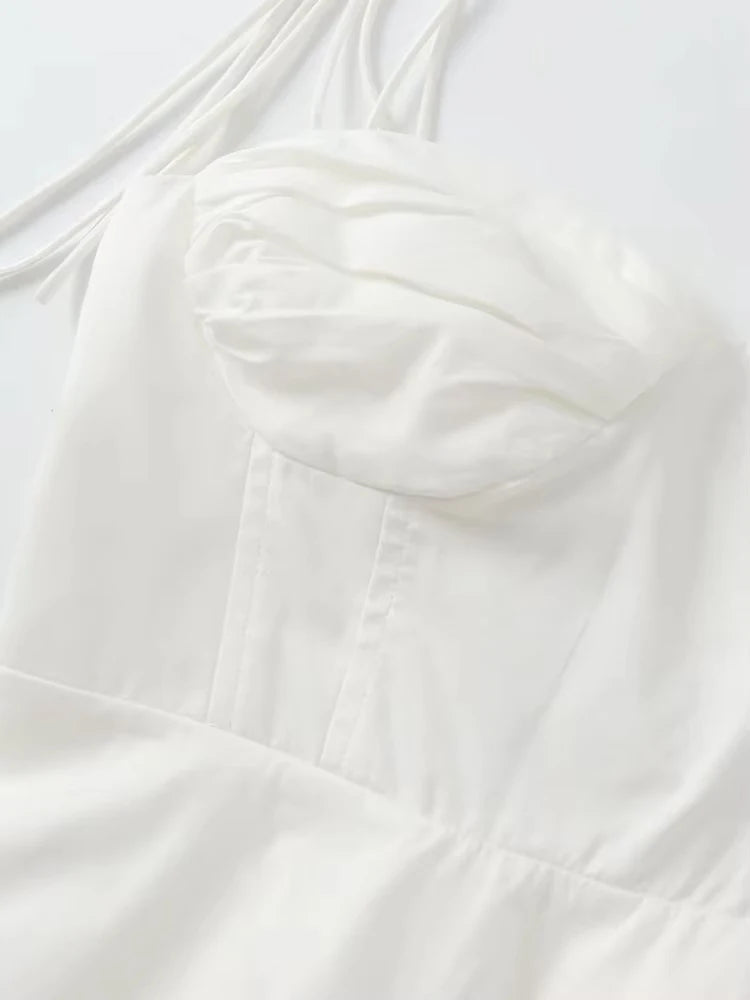 TRZA-Asymmetric Bustier Tops for Women, Sweetheart Neck, Tied Thin Straps, Side Zipper, Female Camis, Sexy Fashion