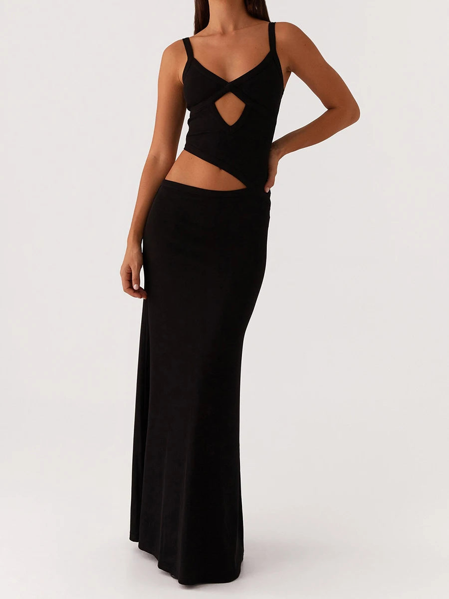 Vrouwen onderjurk zomer elegante mouwloze v-hals backless uitgehold bodycon lange jurken maxi voor party cocktail prom club