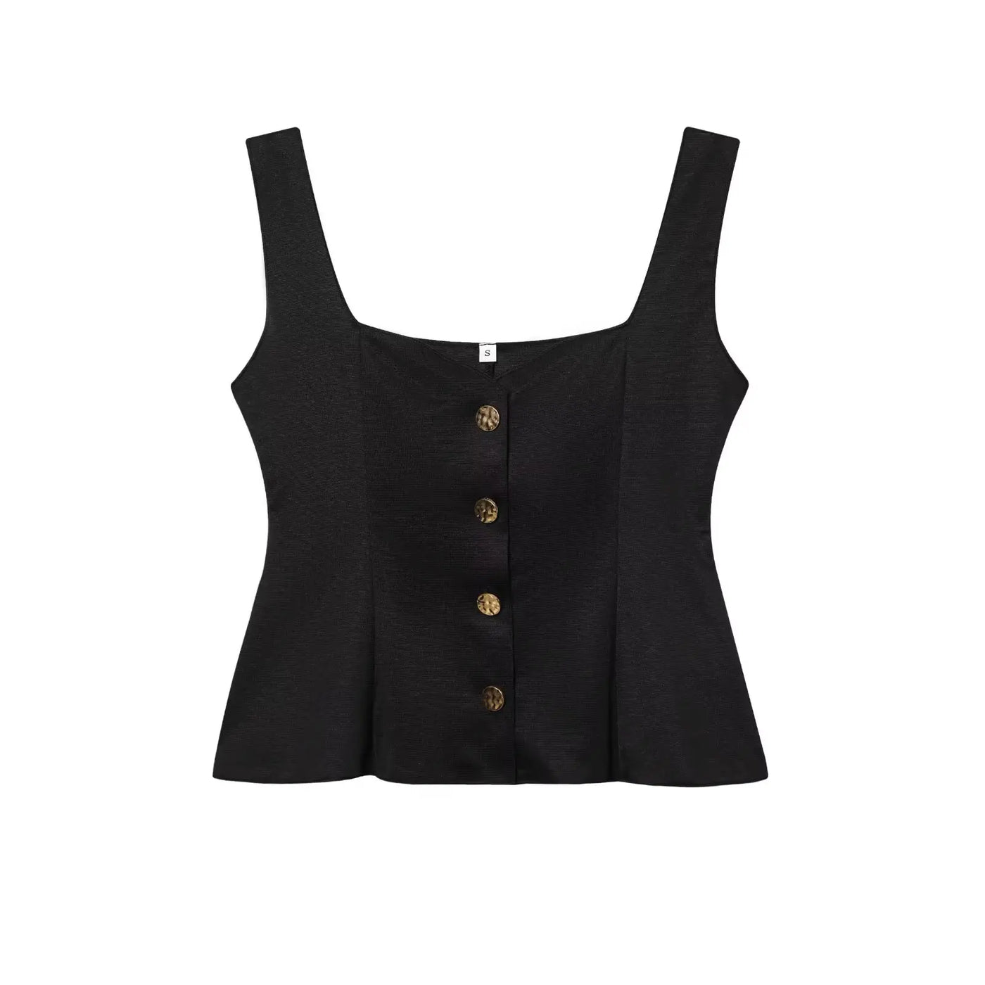 TRAF 2025 Women Fashion Short Skirt Hem Elastic Vest Top Casual Slim Sleeveless O Neck Halter Camis