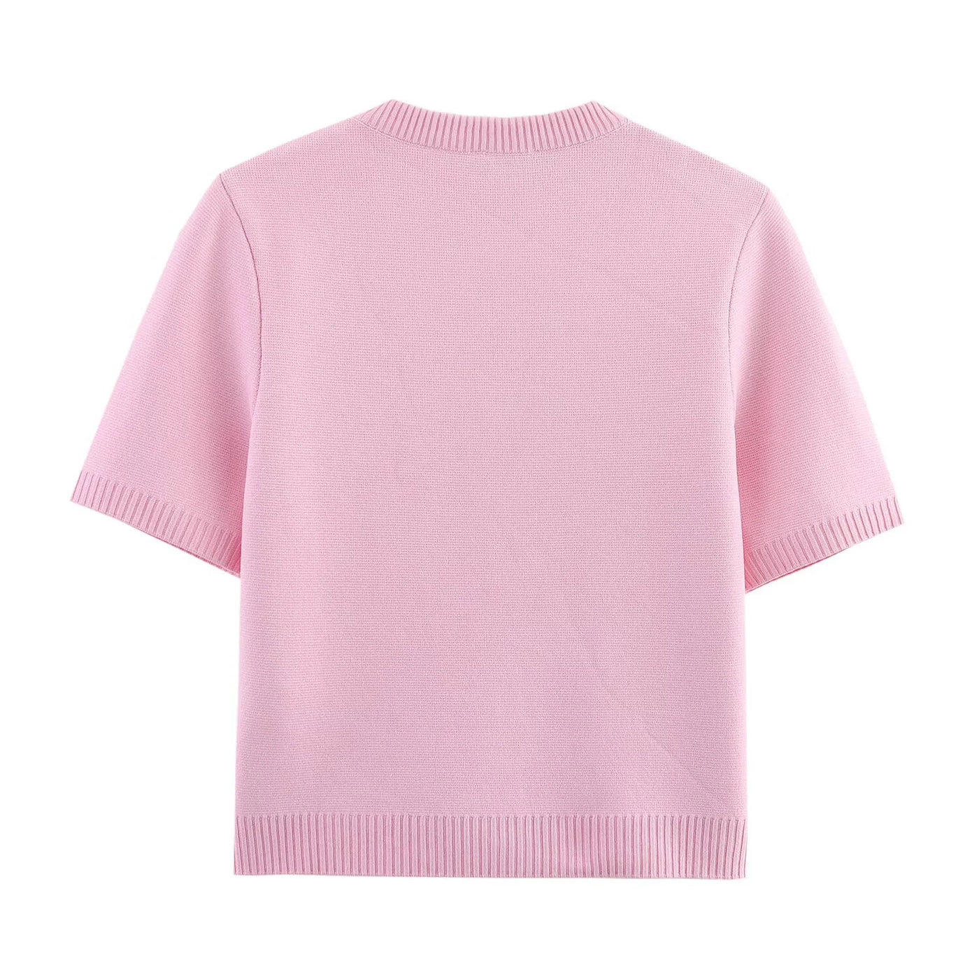 2025 Spring And Summer New Women's Short Sleeved Simple Fashion Style Knitted Cardigan Coat