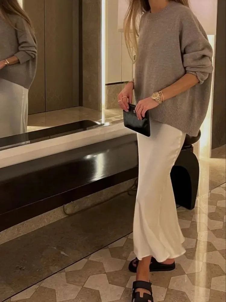 TRAF Vrouw 2024 Satijnen Rok Vrouwen Hoge Taille Lange Rokken Voor Vrouwen Zomer Zwarte Midi Rok Kantoor Elegante vrouwen rokken