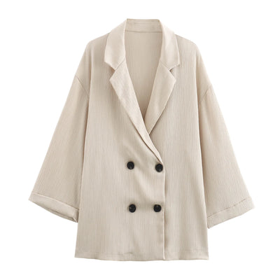 Herfst Nieuwe Dameskleding Europese En Amerikaanse Stijl Modieuze Gerimpelde Colbert Casual Broek Set