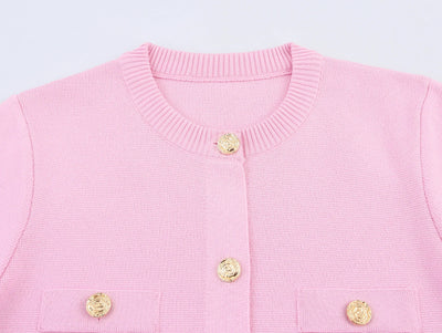 2025 Spring And Summer New Women's Short Sleeved Simple Fashion Style Knitted Cardigan Coat