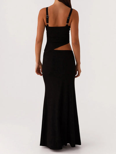 Vrouwen onderjurk zomer elegante mouwloze v-hals backless uitgehold bodycon lange jurken maxi voor party cocktail prom club