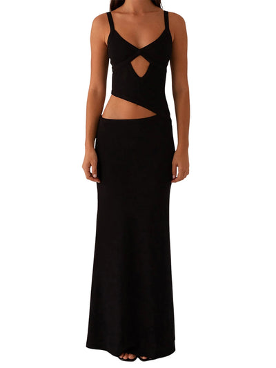 Vrouwen onderjurk zomer elegante mouwloze v-hals backless uitgehold bodycon lange jurken maxi voor party cocktail prom club